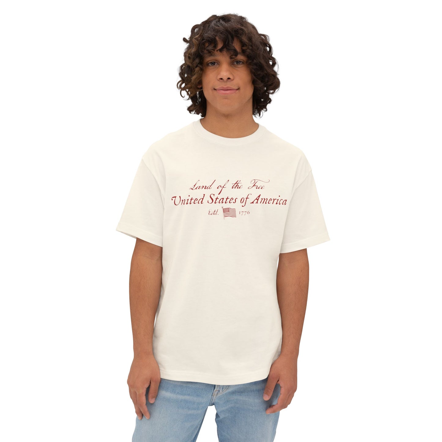 Land of the Free Vintage Script Tee ~ USA 250th Anniversary