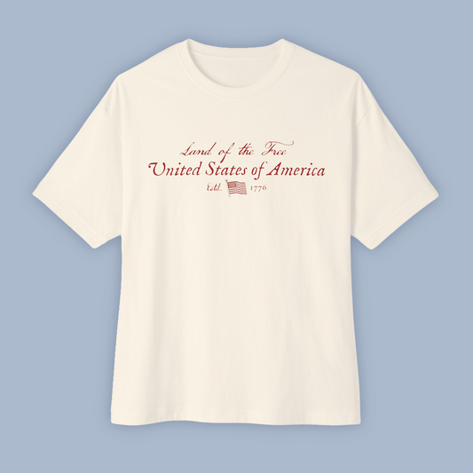 Land of the Free Vintage Script Tee