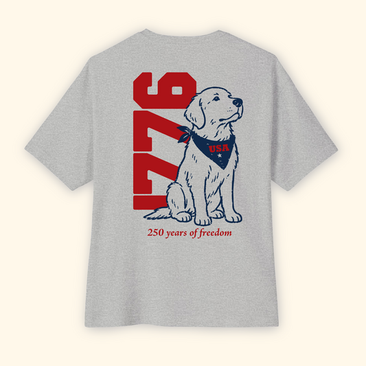 1776 Golden Retriever Tee — 250 Years of Freedom