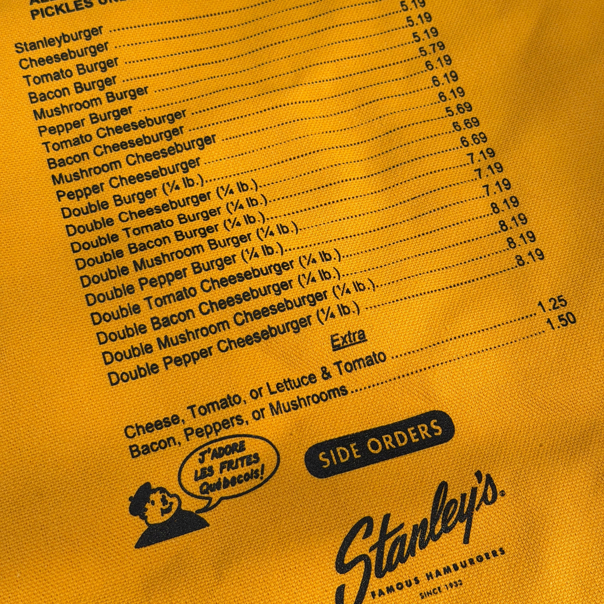 Stanley's Menu Yellow Tote Bag